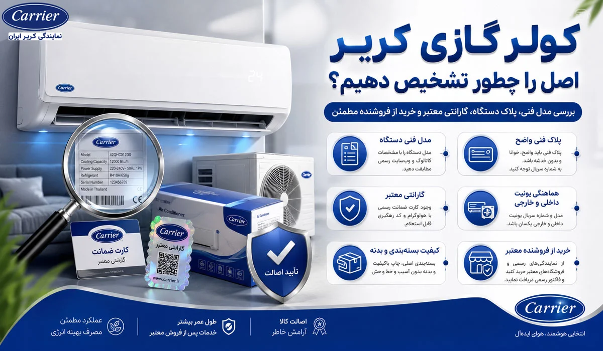 کولر گازی کریر اصل را چطور تشخیص دهیم