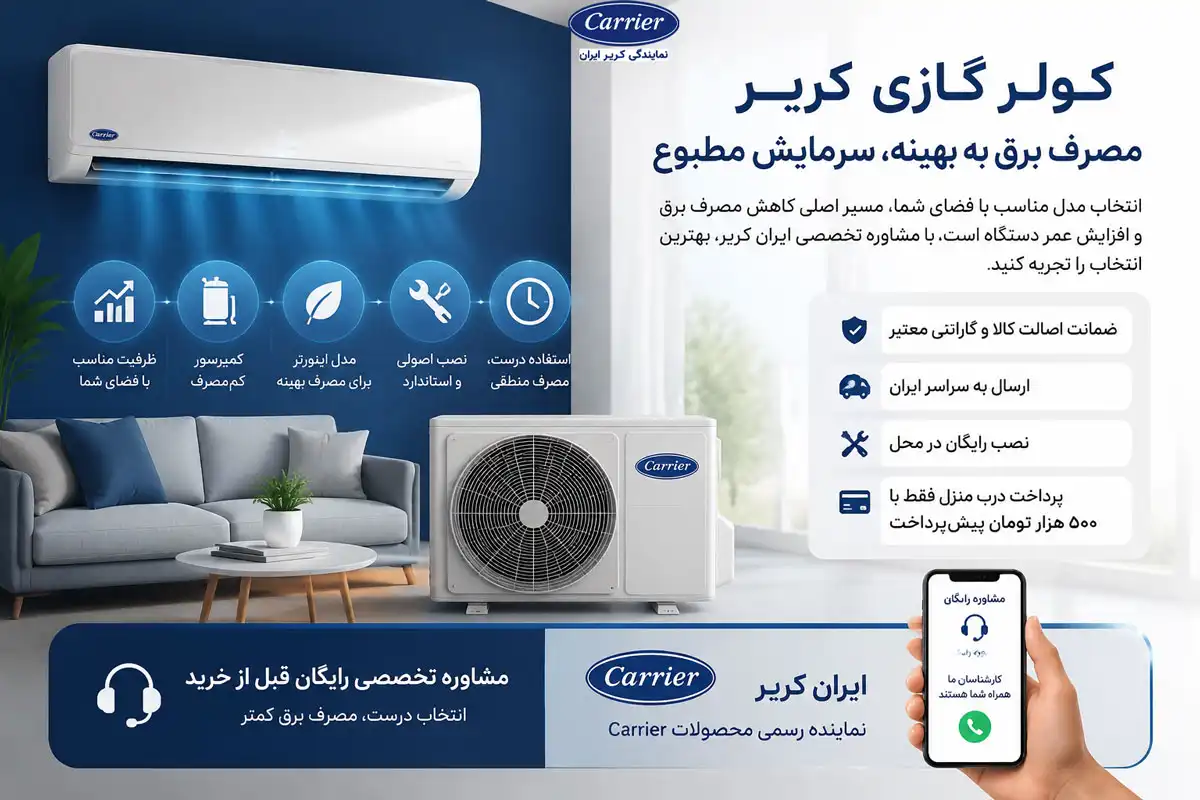 مصرف برق کولر گازی کریر