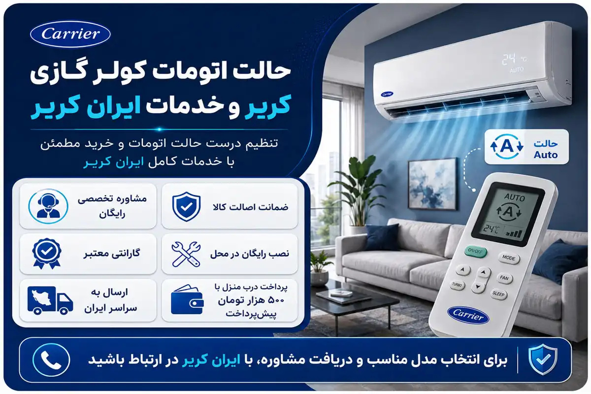 حالت اتومات کولر گازی کریر و خدمات ایران کریر