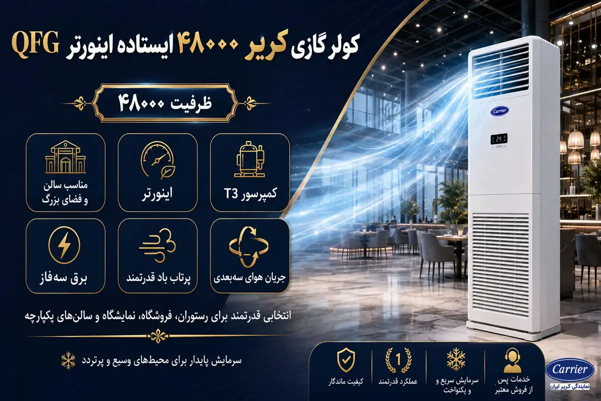 کولر گازی کریر ۴۸۰۰۰ ایستاده اینورتر QFG